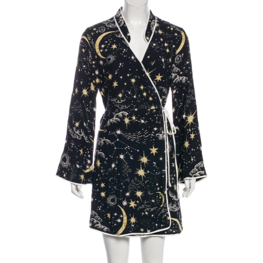 Authentic Rixo London Moonlit Sky Mini Wrap Dress